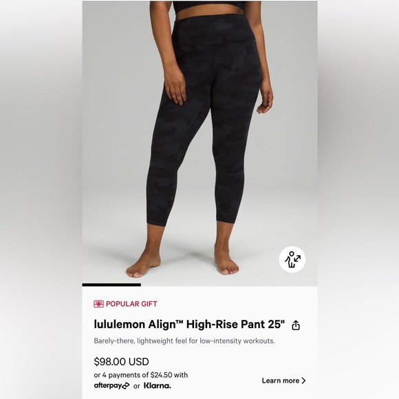 Lululemon Align 25” Size 4 Leggings in Camo - Picture 1 of 4